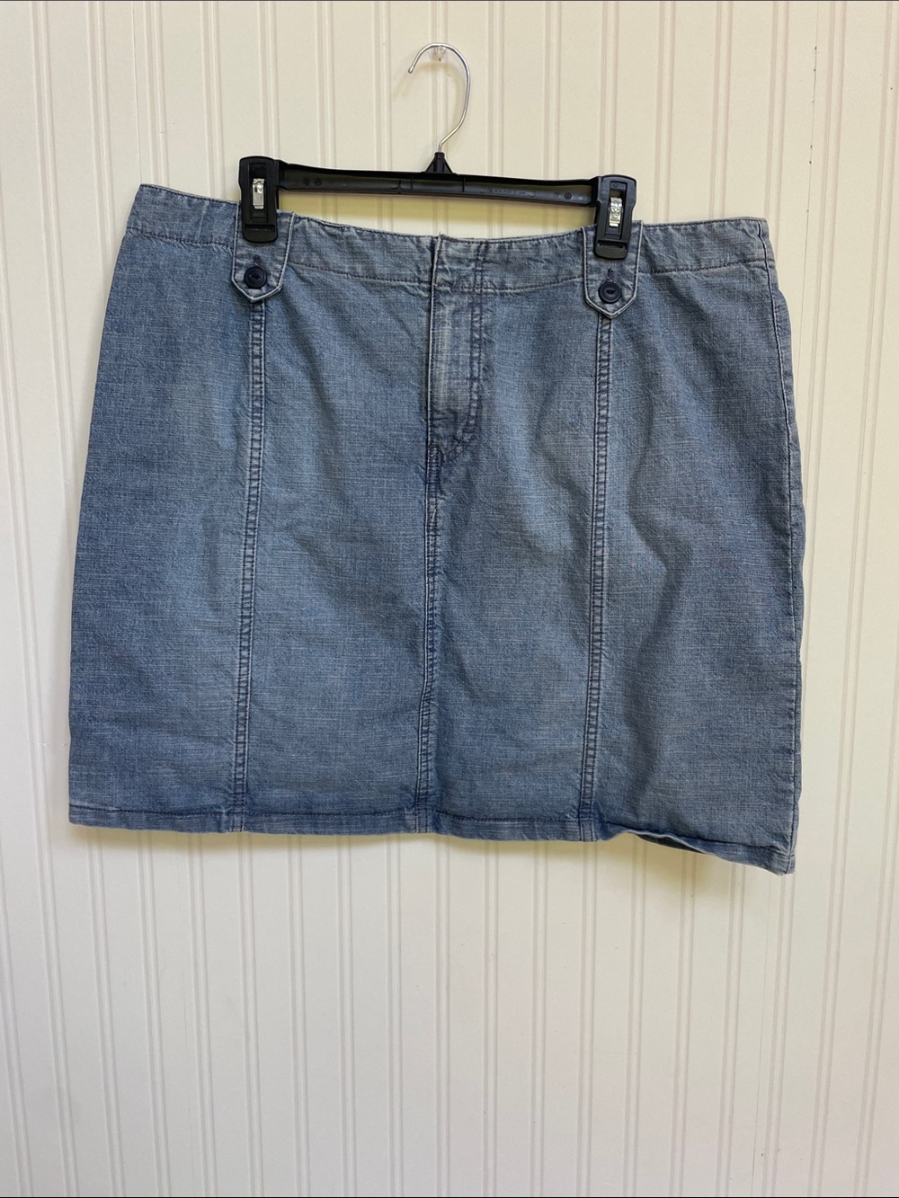 Tommy Hilfiger Light Blue Denim Mini Skirt with Panel Seams
